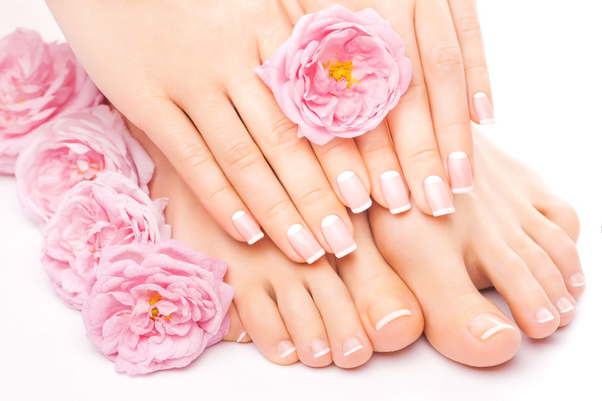 Relaxing pedicure and manicure